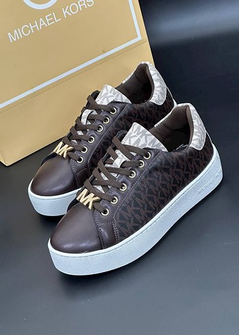 Michael Kors Kahverengi Deri Platform Sneaker