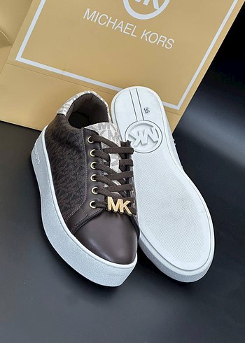 Michael Kors Michael Kors Kahverengi Deri Platform Sneaker