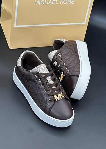 37 Beden Michael Kors Kahverengi Deri Platform Sneaker