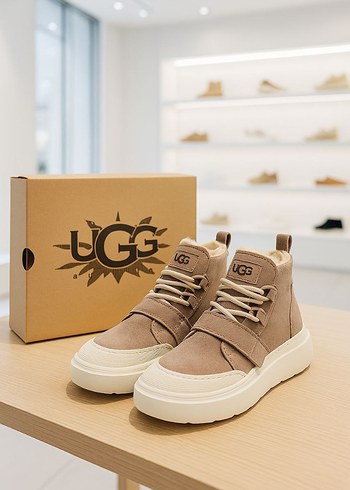 Süet UGG Kadın Dolgu Topuk Bot - Görsel 3