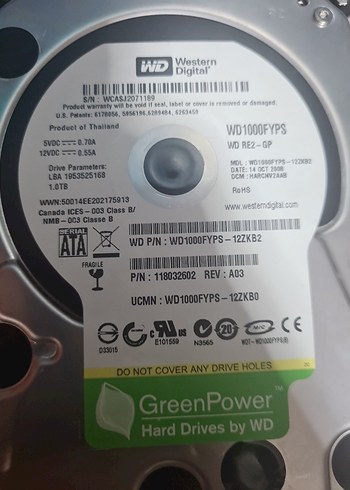 WD GreenPower 1TB harddisk
