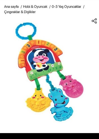 Fisher Price Renkli Diş Kaşıyıcı ve Çıngırak Seti
