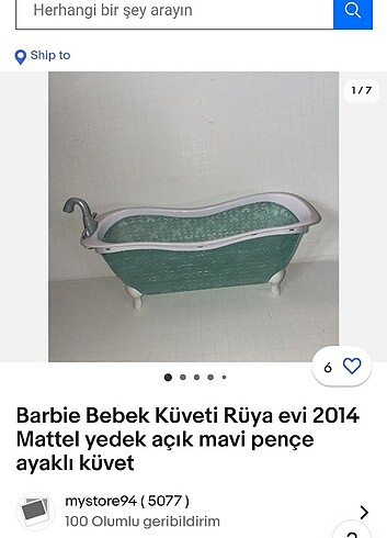  Mattel Barbie Rüya evi döner başlıklı küvet oyuncak 