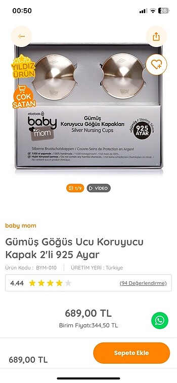 Gümüş göğüs koruyucu kapak