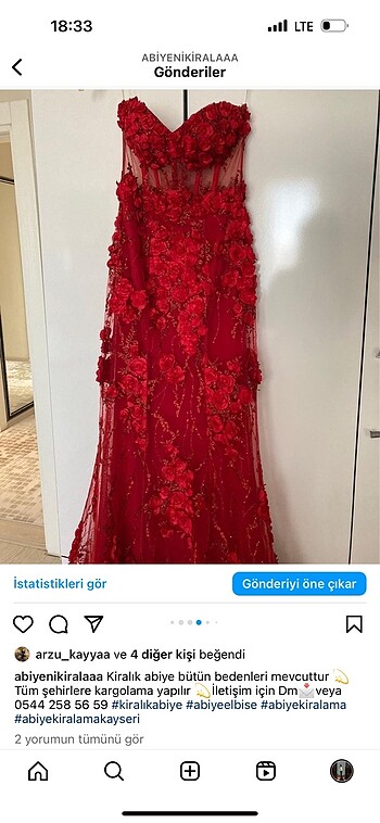 s Beden kırmızı Renk Gece elbisesi