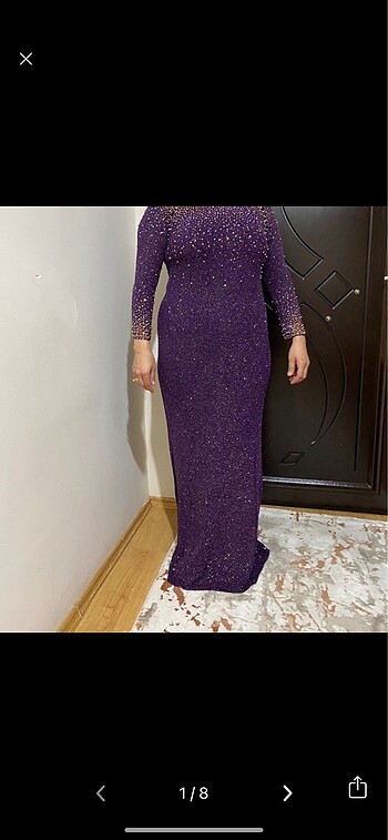 Mor balık model elbise