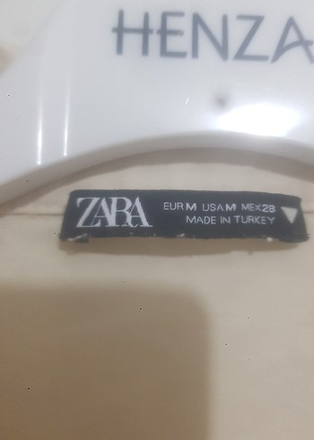 Zara krem Keten Düğmeli Gömlek - Görsel 3