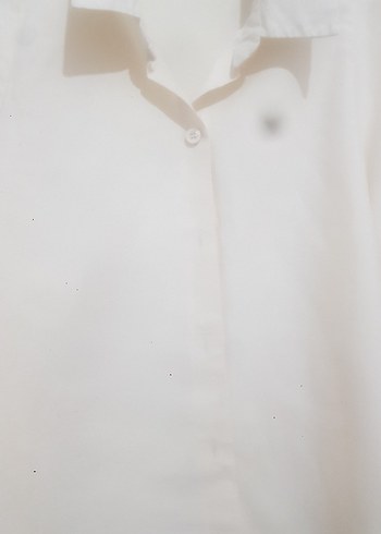 Zara krem Keten Düğmeli Gömlek - Görsel 2