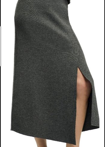 Gri Yün Kadın Uzun Etek - Görsel 2