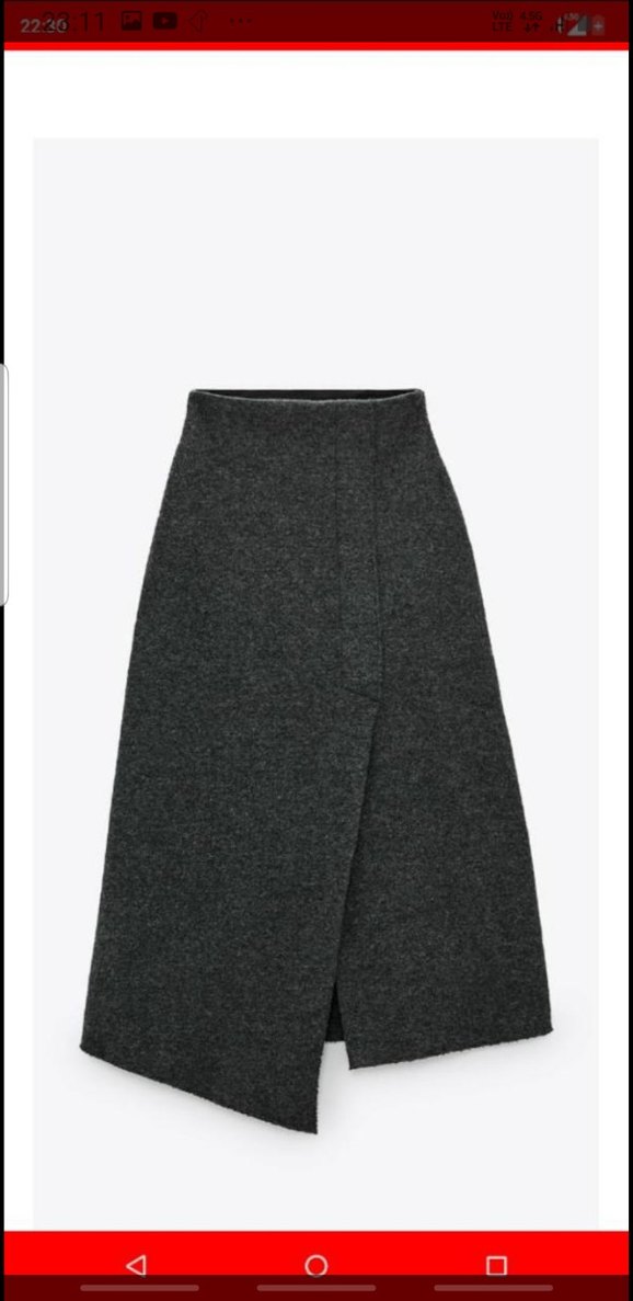 Gri Yün Kadın Uzun Etek - Görsel 3