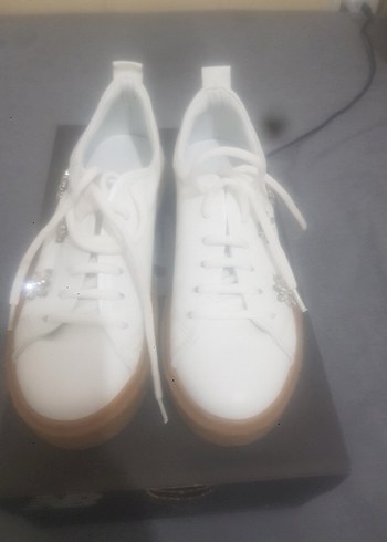 Beyaz Platform Topuklu Kadın Spor Ayakkabı - Görsel 3