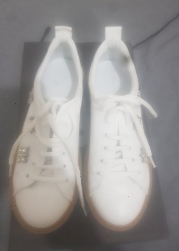 Beyaz Platform Topuklu Kadın Spor Ayakkabı - Görsel 4