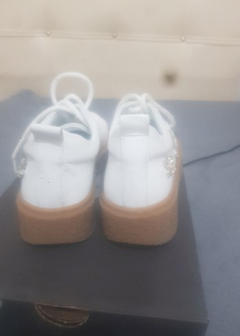 Beyaz Platform Topuklu Kadın Spor Ayakkabı - Görsel 5