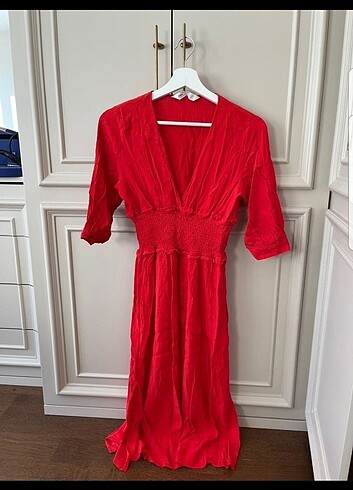 s Beden kırmızı Renk Zara midi elbise