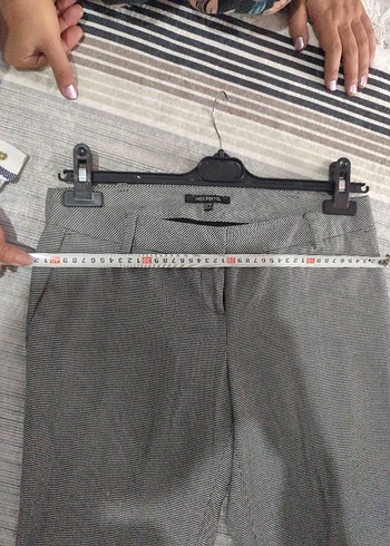 38 Beden Gri Midi Kadın Kumaş Pantolon
