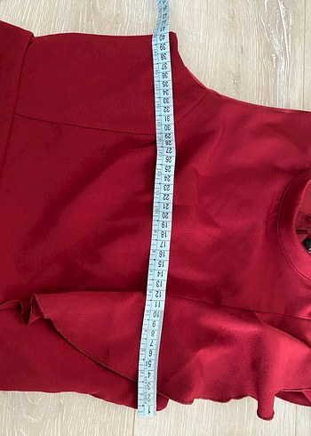 Bordo fırfır detay etek şort tulum - Görsel 5