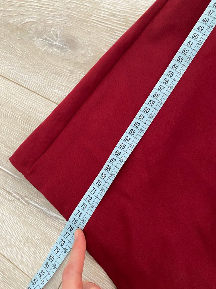 Bordo fırfır detay etek şort tulum - Görsel 4