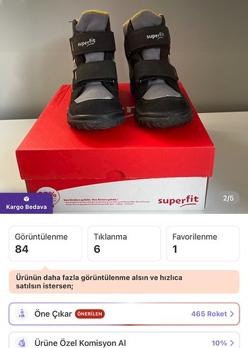 25 Beden Superfit Gri Erkek Çocuk Botu Velcro