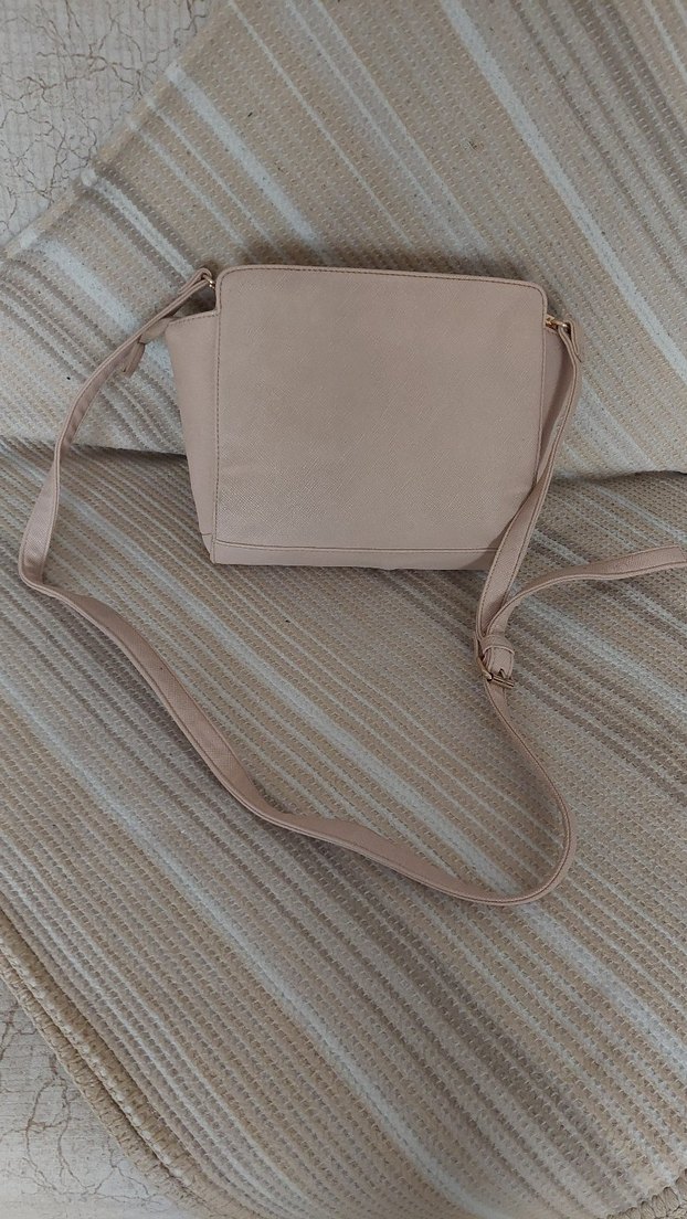 Bej Süet Tokalı Kadın Omuz Çantası - Görsel 4