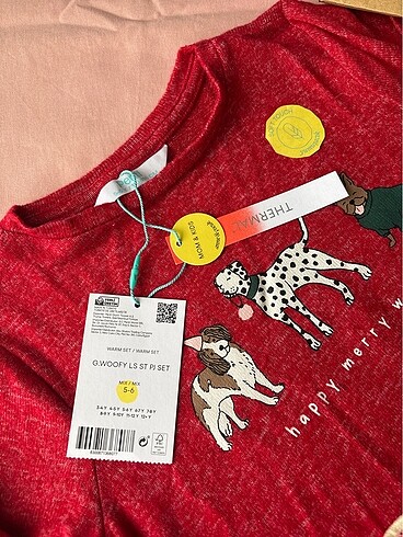 5 Yaş Beden kırmızı Renk Termal çocuk pijama takımı