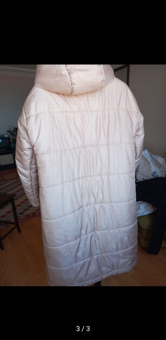 Bej Fermuarlı  Kadın Kışlık Mont - Görsel 2