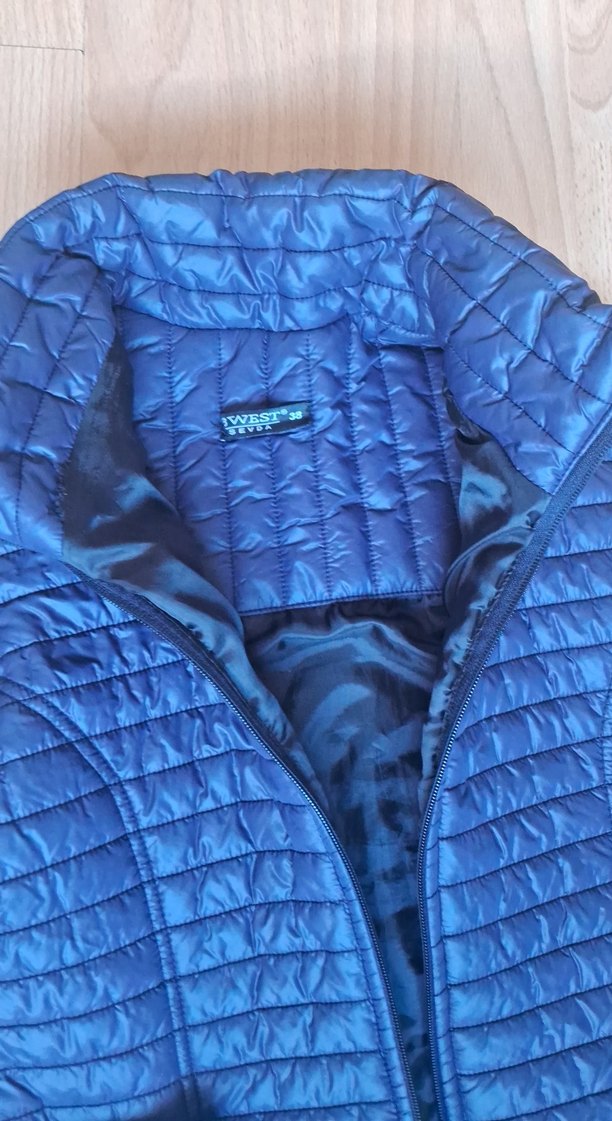 Uzun Lacivert Kadın Yelek Fermuarlı - Görsel 2