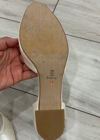 Diğer Beyaz Tokalı Kadın Topuklu Gelin Ayakkabısı
