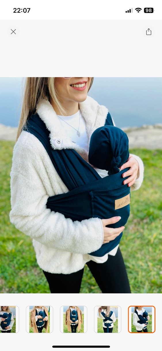 Lacivert Bebek sling - Görsel 4