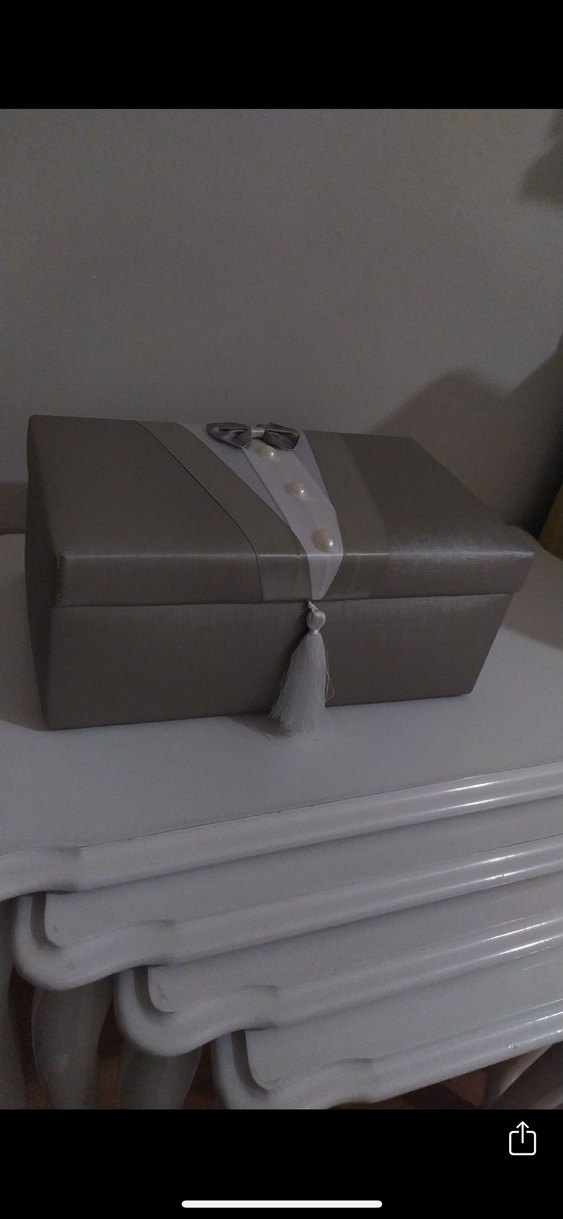 Gri Papyonlu aynalı modern damat  bohçası 
Kutusu aynalı - Görsel 5