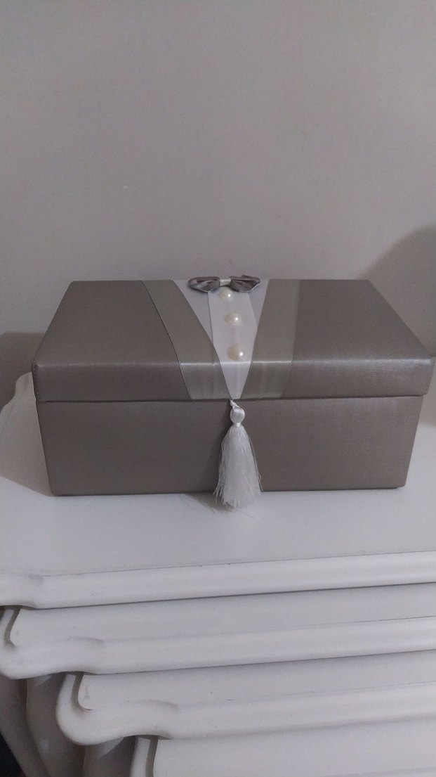 Gri Papyonlu aynalı modern damat  bohçası 
Kutusu aynalı - Görsel 4