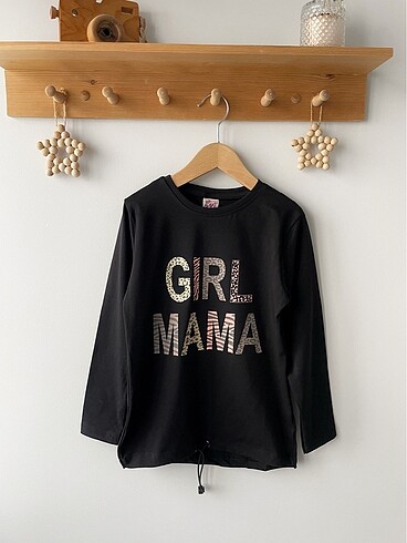 Girl mama siyah leopar sweat