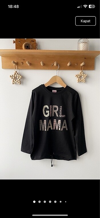 Girl mama siyah leopar sweat