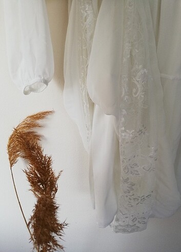 MAC Tül transparan detaylı elbise beyaz 