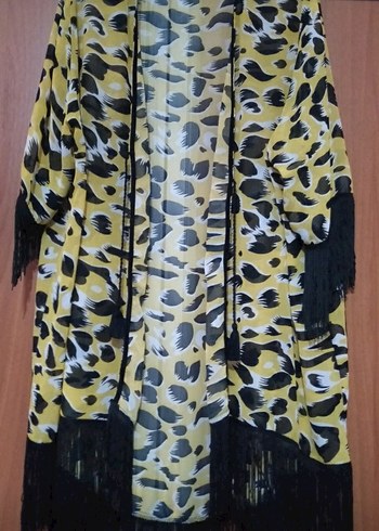 Sarı Uzun Bohem Kadın Kimono
