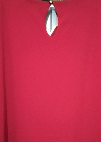 Kırmızı Büyük beden elbise - Görsel 7