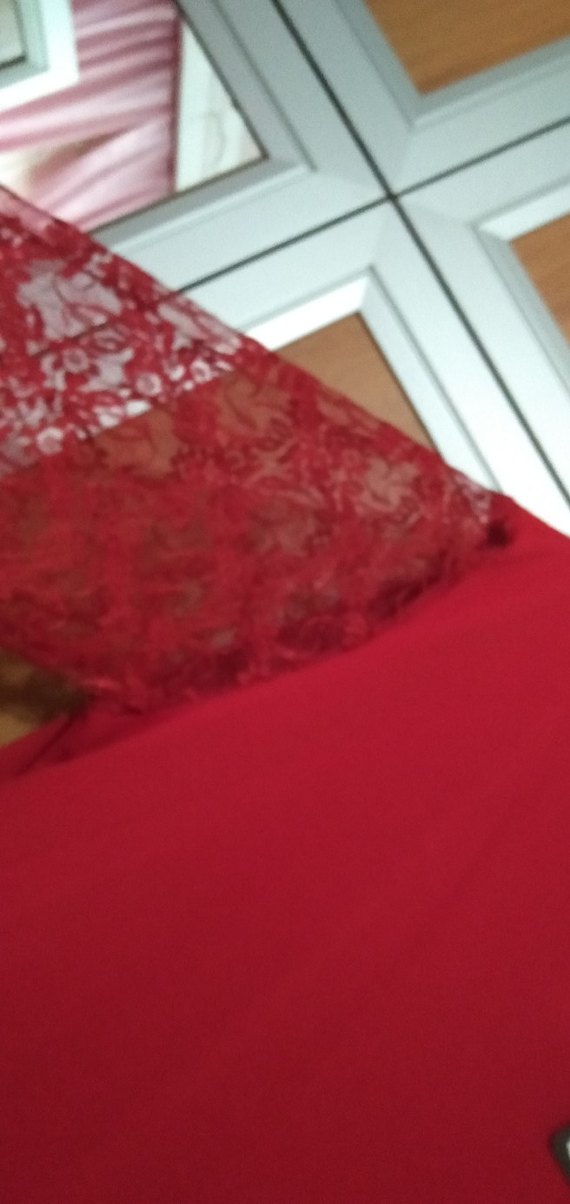 Kırmızı Büyük beden elbise - Görsel 4