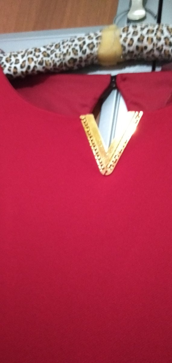 Kırmızı Büyük beden elbise - Görsel 2