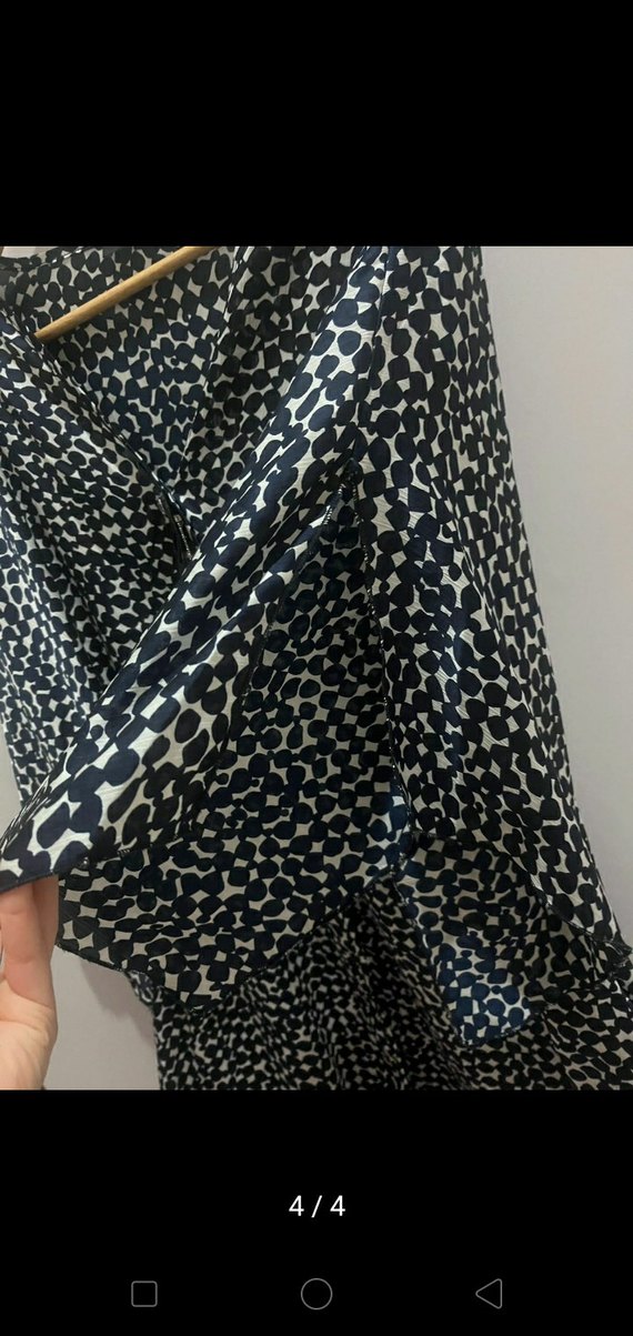 Siyah Batik Desenli Uzun Salaş Kadın kimono - Görsel 4