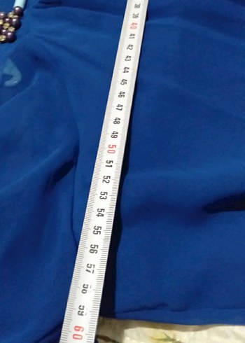 Mavi Uzun Drapeli Kadın Elbise - Görsel 8