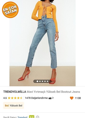 trendyol mavi yırtmaçlı jean