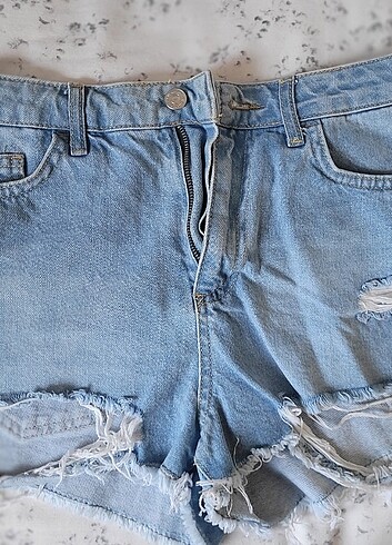 Mini kot şort - Görsel 7