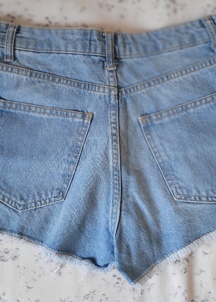 Mini kot şort - Görsel 3