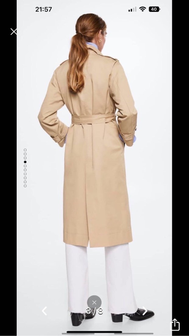 Mango Bej Midi Kadın Trençkot - Görsel 2