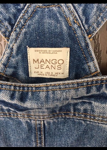 Mango Mavi Denim Kısa Tulum - Görsel 3