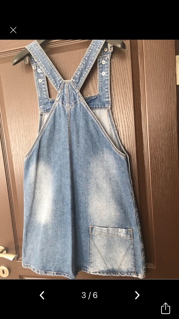 Mango Mavi Denim Kısa Tulum - Görsel 2