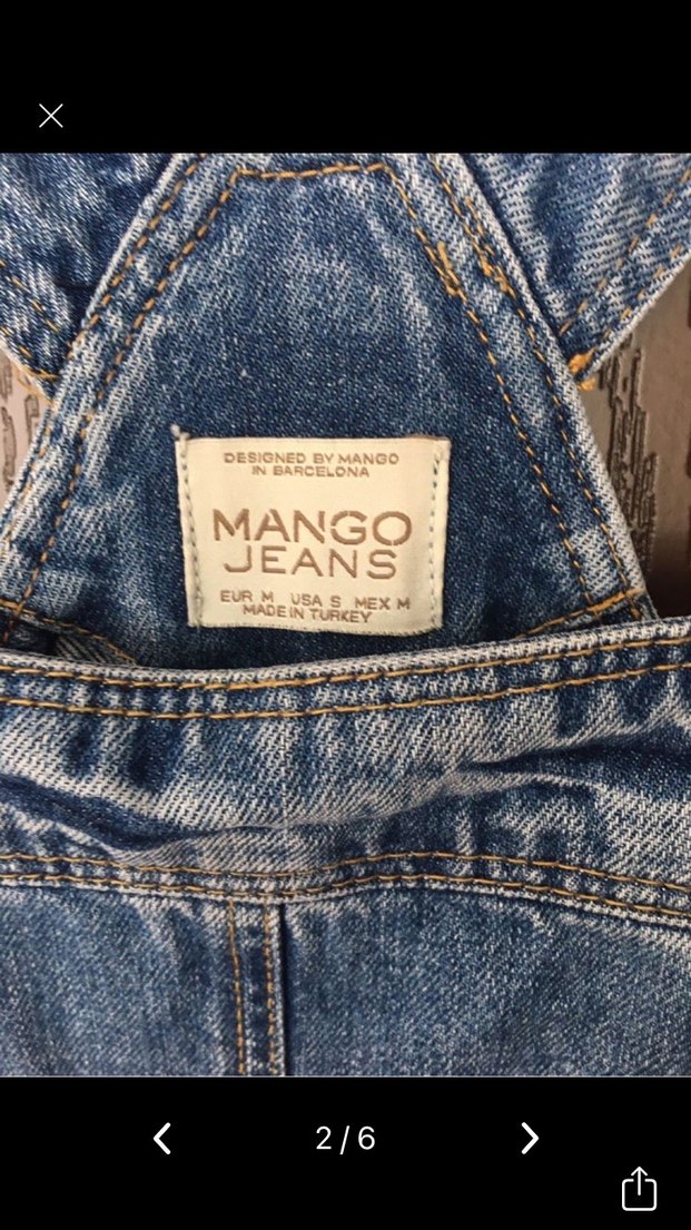 Mango Mavi Denim Kısa Tulum - Görsel 3