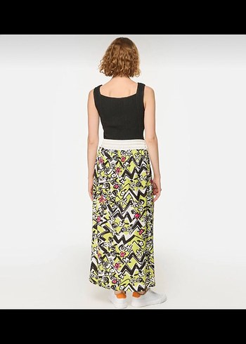 Twist Renkli Pilili Uzun Kadın Etek - Görsel 3