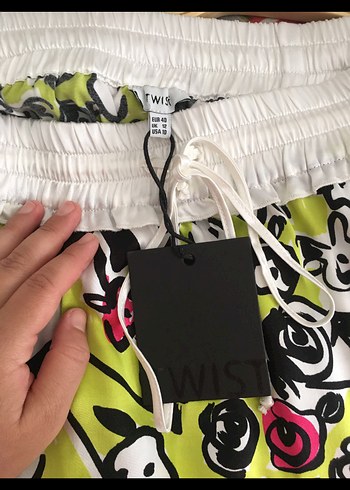 Twist Renkli Pilili Uzun Kadın Etek - Görsel 6