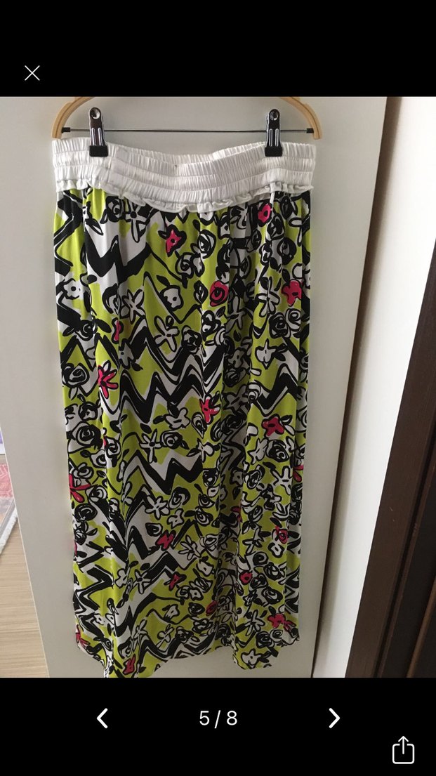 Twist Renkli Pilili Uzun Kadın Etek - Görsel 5