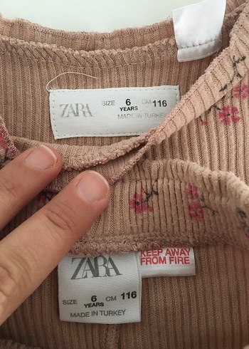 6 Yaş Beden ten rengi Renk Zara 3 lü alt üst takım